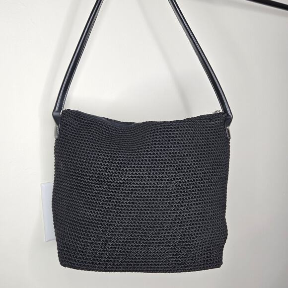 the SAK Black Crochet Woven Shoulder Bag - Picture 1 of 11